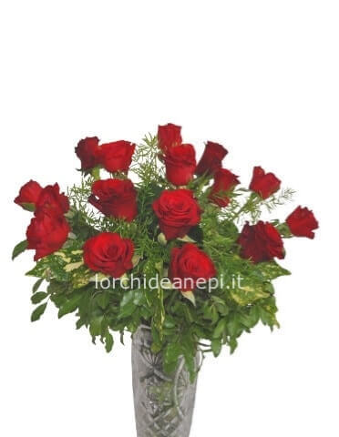 bouquet di 12 rose rosse corte